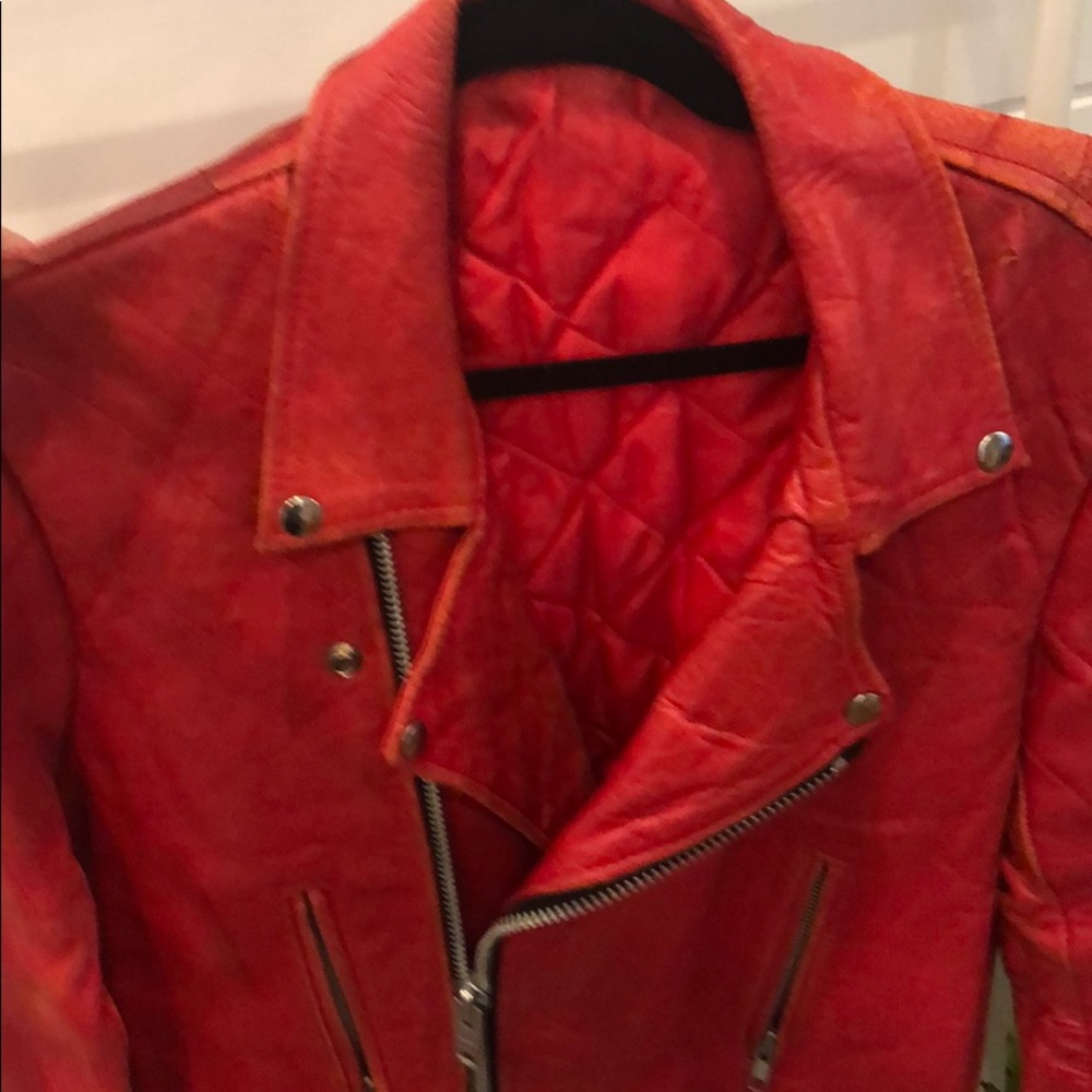 Vintage Red Leather Desert Jacket - Picture 6 of 7